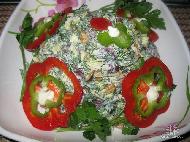 Салат из красной фасоли с сухариками